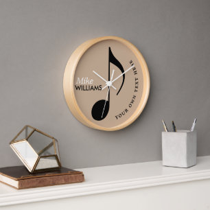 Musiknote auf Wall_Clock mit Name Uhr