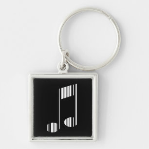 MUSIKNOTE BAR CODE Musikalisches Barcode-Muster Schlüsselanhänger