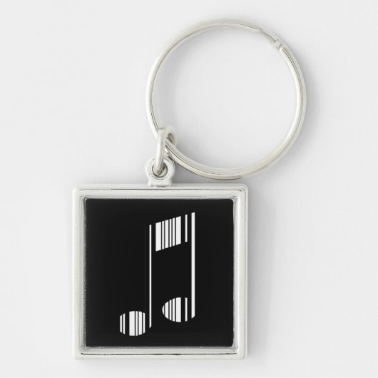 MUSIKNOTE BAR CODE Musikalisches Barcode-Muster Schlüsselanhänger (Vorne)
