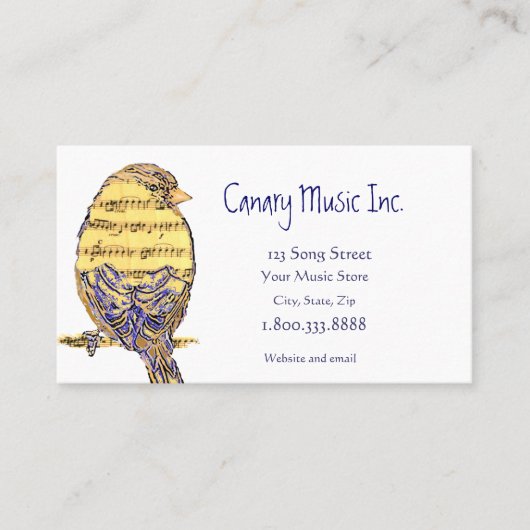 Musiknote Bird Custom Business Card Visitenkarte (Vorderseite)