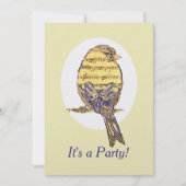 Musiknote Bird Thema Geburtstag Custom Einladung (Vorderseite)