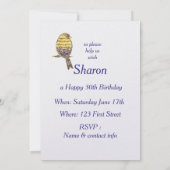 Musiknote Bird Thema Geburtstag Custom Einladung (Rückseite)