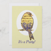 Musiknote Bird Thema Geburtstag Custom Einladung (Vorne/Hinten)