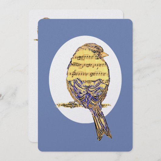 Musiknote Bird Theme Retirement Custom Einladung (Vorne/Hinten)