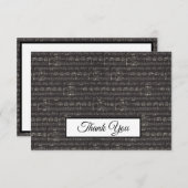 Musiknote Blakc und White-Pattern Musiker Dankeskarte (Vorne/Hinten)