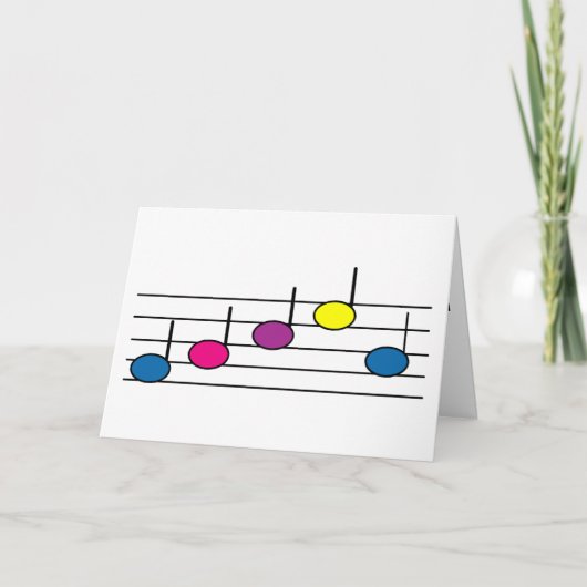 Musiknote Bunt Karte (Vorderseite)