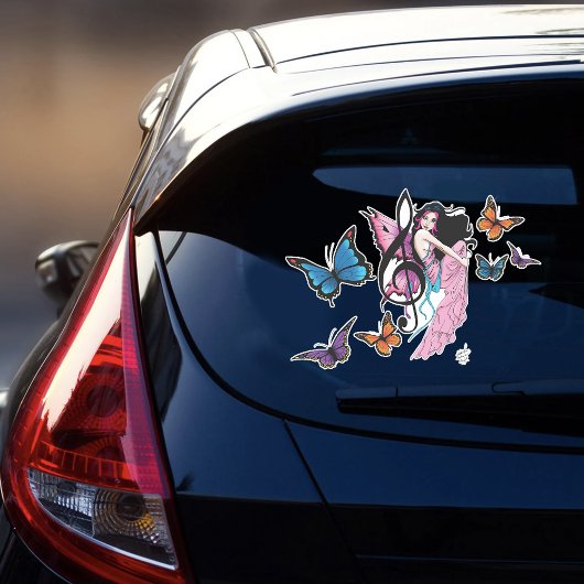 Musiknote Butterflies Fairy Aufkleber