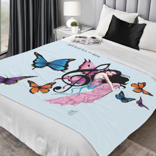 Musiknote Butterflies Fairy Fleecedecke