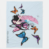 Musiknote Butterflies Fairy Fleecedecke (Vorderseite)