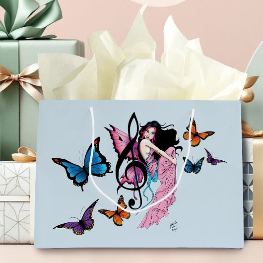Musiknote Butterflies Fairy Große Geschenktüte