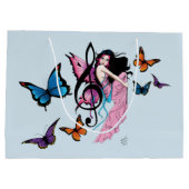 Musiknote Butterflies Fairy Große Geschenktüte (Rückseite)