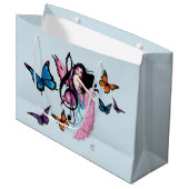 Musiknote Butterflies Fairy Große Geschenktüte (Vorderseite Schrägansicht)