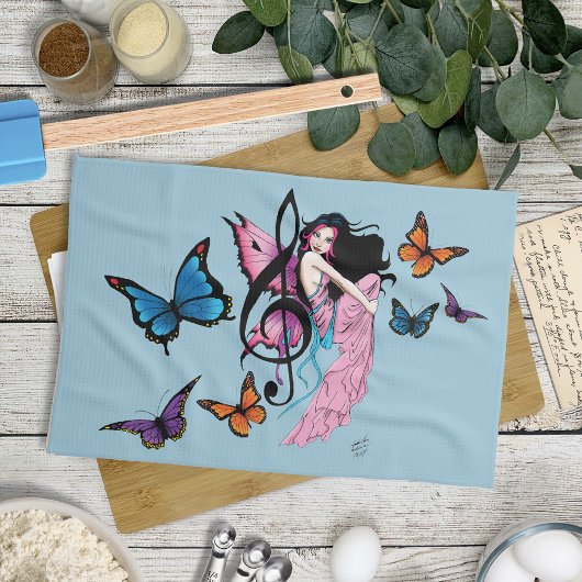 Musiknote Butterflies Fairy Handtuch