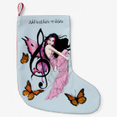 Musiknote Butterflies Fairy Kleiner Weihnachtsstrumpf (Vorderseite)