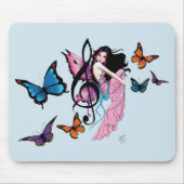 Musiknote Butterflies Fairy Mousepad (Vorne)