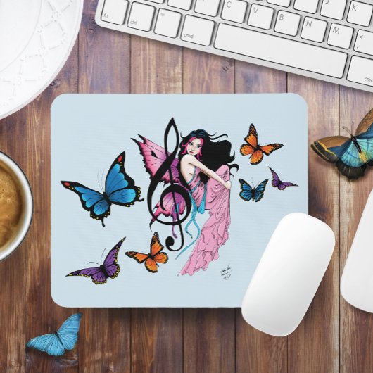 Musiknote Butterflies Fairy Mousepad