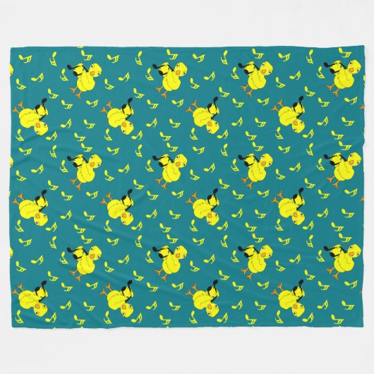Musiknote Chick Pattern Fleecedecke (Vorderseite (Horizontal))