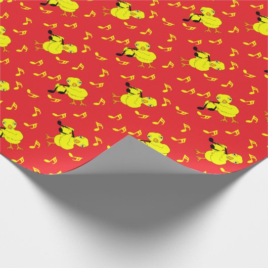 Musiknote Chick Pattern Geschenkpapier (Ecke)