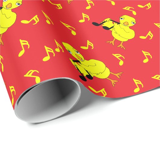 Musiknote Chick Pattern Geschenkpapier (Rolleneckpunkt)