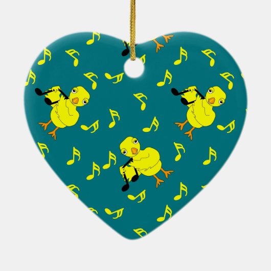 Musiknote Chick Pattern Keramik Ornament (Hinten)