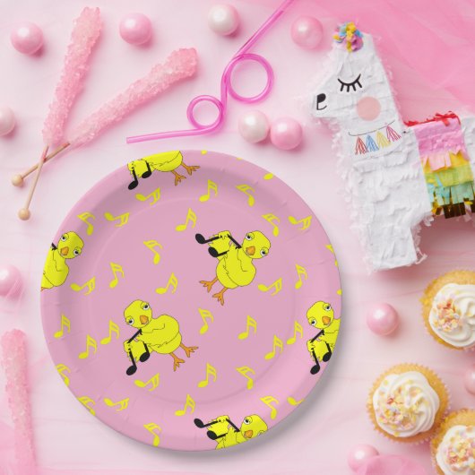 Musiknote Chick Pattern Pappteller (Party)