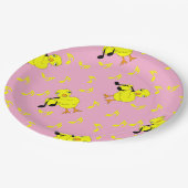 Musiknote Chick Pattern Pappteller (Schrägansicht)