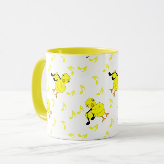 Musiknote Chick Pattern Tasse (Vorderseite Links)