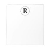 Musiknote Circle Monogram Musician Notizblock (Vorderseite)