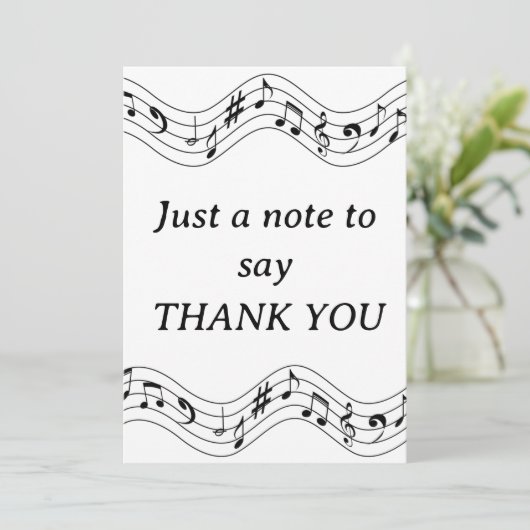 Musiknote Dankeschön Karte (Stehend Vorderseite)