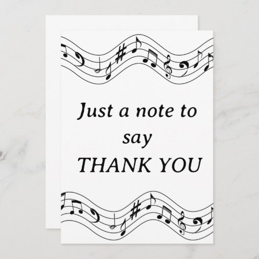 Musiknote Dankeschön Karte (Vorne/Hinten)