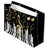 Musiknote Elegante Klaviertasten Große Geschenktüte (Vorderseite Schrägansicht)