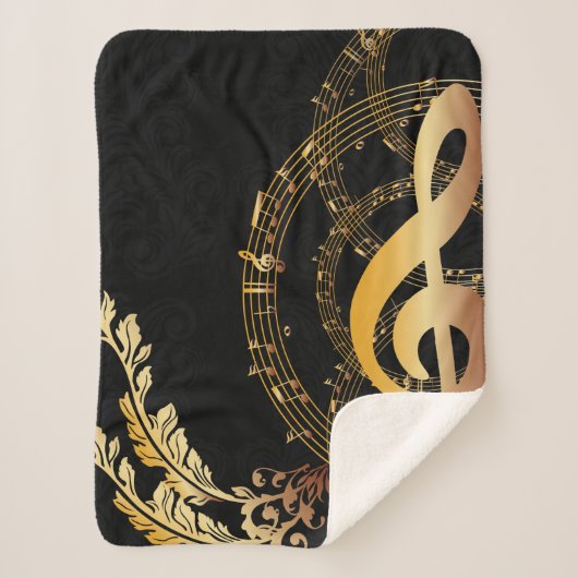 Musiknote Elegantes Design Sherpadecke (Vorderseite)