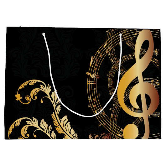 Musiknote Elegantes Luxusdesign Große Geschenktüte (Rückseite)