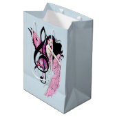 Musiknote Fairy Mittlere Geschenktüte (Vorderseite Schrägansicht)