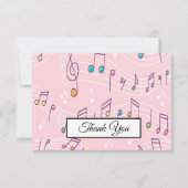 Musiknote farbenfrohe Muster Musik Thema Musiker Dankeskarte (Vorderseite)