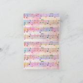 Musiknote farbenfrohe Muster Musik Thema Musiker Dankeskarte (Innenseite)