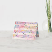 Musiknote farbenfrohe Muster Musik Thema Musiker Dankeskarte (Rückseite)