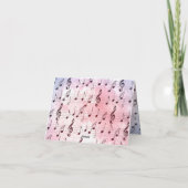 Musiknote farbenfrohe Muster Musik Thema Musiker Dankeskarte (Rückseite)