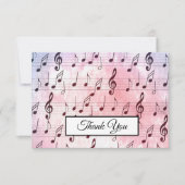 Musiknote farbenfrohe Muster Musik Thema Musiker Dankeskarte (Vorderseite)