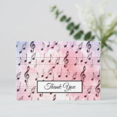 Musiknote farbenfrohe Muster Musik Thema Musiker Dankeskarte (Stehend Vorderseite)