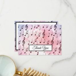 Musiknote farbenfrohe Muster Musik Thema Musiker Dankeskarte