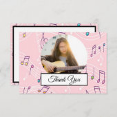 Musiknote farbenfrohe Muster Thema Musiker Foto Dankeskarte (Vorne/Hinten)