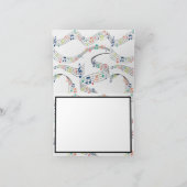 Musiknote farbenfrohe Muster Thema Musiker Foto Dankeskarte (Innenseite)