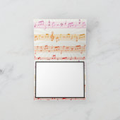 Musiknote farbenfrohe Muster Thema Musiker Foto Dankeskarte (Innenseite)