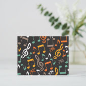 Musiknote Feiertagspostkarte (Stehend Vorderseite)