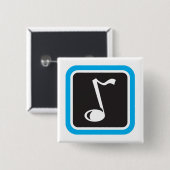 Musiknote Fett Minimalistisches musikalisches Symb Button (Vorne & Hinten)