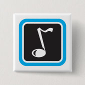 Musiknote Fett Minimalistisches musikalisches Symb Button (Vorderseite)