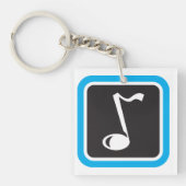 Musiknote Fett Minimalistisches musikalisches Symb Schlüsselanhänger (Vorderseite)