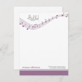 Musiknote für benutzerdefinierte flache Mitteilung Einladung (Vorne/Hinten)