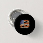 Musiknote für Männer Geschenk amerikanische Flagge Button (Vorne & Hinten)